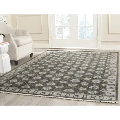 Safavieh Oushak Hand Knotted Wool Oriental Rug In Charcoal