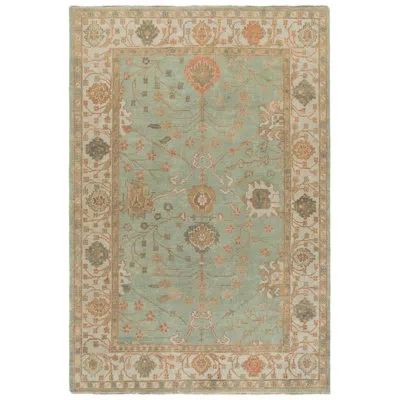 Safavieh Oushak Hand Knotted Wool Oriental Rug In Dark Green,light Green