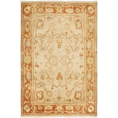 Safavieh Oushak Hand Knotted Wool Oriental Rug In Ivory,rust