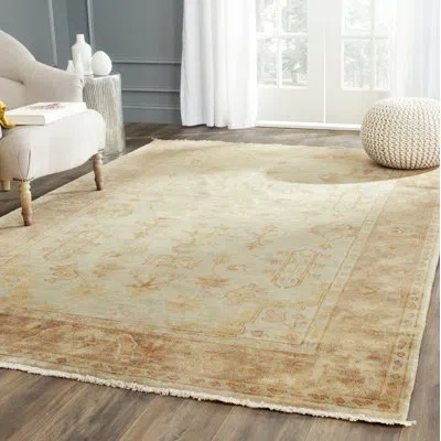 Safavieh Oushak Hand Knotted Wool Oriental Rug In Soft Green,rust