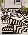 Safavieh Owen Hand-tufted Rug, 5' X 8' In Ivory, Black