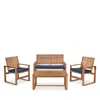 Safavieh Ozark 4 Piece Outdoor Living Set In Navy