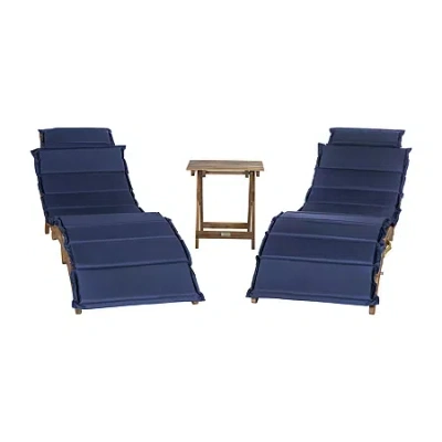 Safavieh Pacifica 3-pc. Patio Lounge Set In Blue