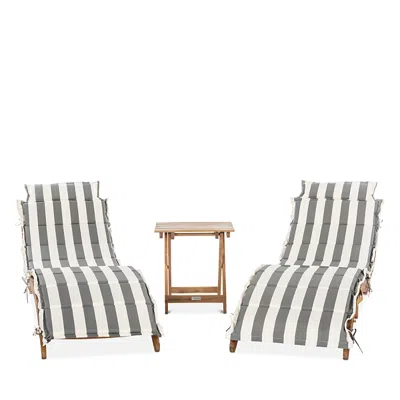 Safavieh Pacifica 3 Piece Outdoor Lounge Set In Natural/gray/white