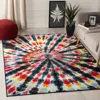 Safavieh Paint Brush Non-slip Machine Washable Area Rug, Black / Coral Bohemian Style Easy Care In Multi