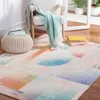 Safavieh Paint Brush Non-slip Machine Washable Area Rug, Pink / Blue Contemporary Style Easy Care In Multi