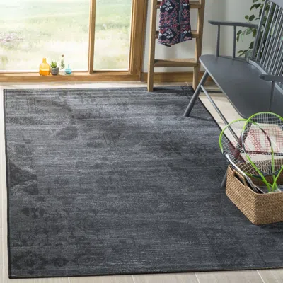 Safavieh Palazzo Machine Made Area Rug, Black / Grey Traditional Style Easy Care In Gray