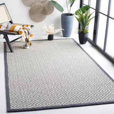 Safavieh Palm Beach Machine Made Area Rug, Grey / Dark Grey Contemporary Style Easy Care In Gray