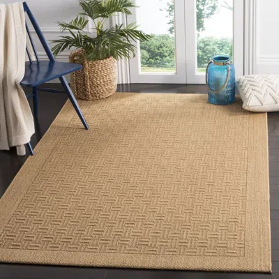 Safavieh Palm Beach Machine Made Area Rug, Maize Contemporary Style Easy Care In Brown