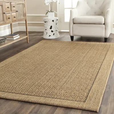 Safavieh Palm Beach Machine Made Area Rug, Natural Transitional Style Easy Care In Brown
