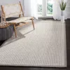 Safavieh Palm Beach Machine Made Area Rug, Silver / Ivory Contemporary Style Easy Care In Gray
