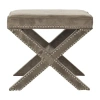 Safavieh Palmer Nailhead Trim Footstool In Brown