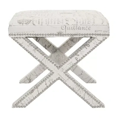 Safavieh Palmer Nailhead Trim Footstool In Sand