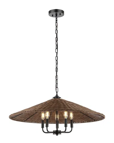 Safavieh Palmera 5 Light 30in Ceiling Light In Brown