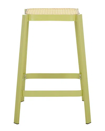 Safavieh Palmyra Cane Counter Stool In Green