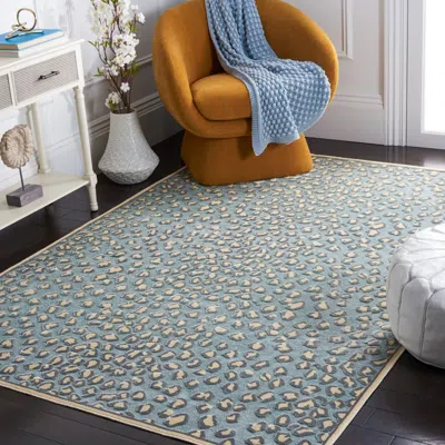Safavieh Paradise Machine Made Area Rug, Cream / Spruce Contemporary Style Easy Care In Blue