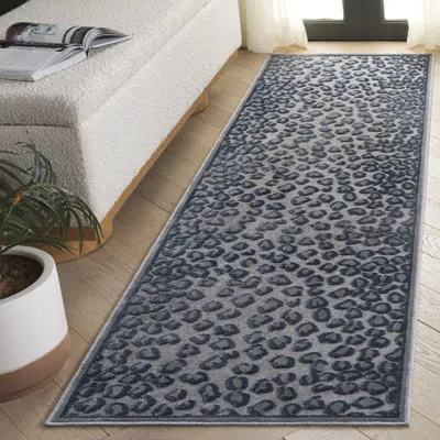 Safavieh Paradise Machine Made Area Rug, Navy / Grey Contemporary Style Easy Care In Gray