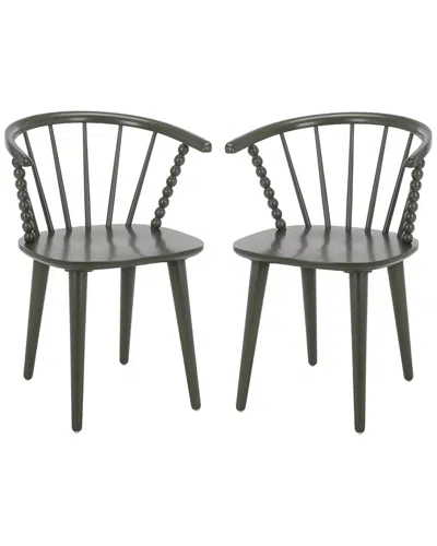 Safavieh Paras Curved Back Dining Chair In Green