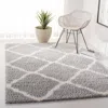 Safavieh Parma Shag Machine Made Area Rug, Grey / Cream Shag / Flokati Style Easy Care In Gray