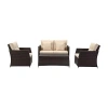 Safavieh Parry 4-pc. Conversation Set Cushioned In Brown