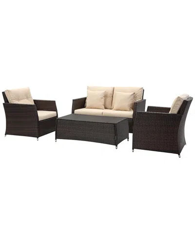 Safavieh Parry 4pc Outdoor Living Set In Black
