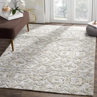 Safavieh Paseo Hand Made Area Rug, Grey / Cream Transitional Style Non-shedding In Gray