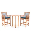Safavieh Pate 3 Piece Outdoor Bistro Set With Accent Pillows In Navy