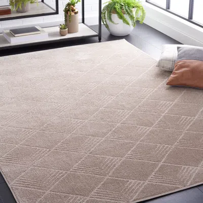 Safavieh Pattern And Solid Machine Made Area Rug, Beige Contemporary Style Easy Care In Neutral