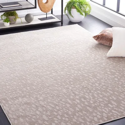 Safavieh Pattern And Solid Machine Made Area Rug, Beige Solid / Tonal Style Easy Care In Gray