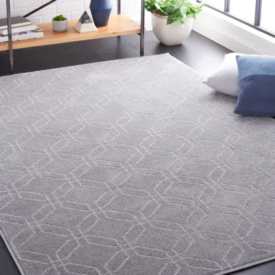 Safavieh Pattern And Solid Machine Made Area Rug, Grey Contemporary Style Easy Care In Gray