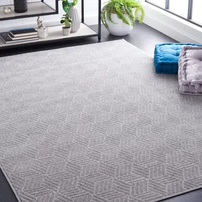 Safavieh Pattern And Solid Machine Made Area Rug, Grey Contemporary Style Easy Care In Gray