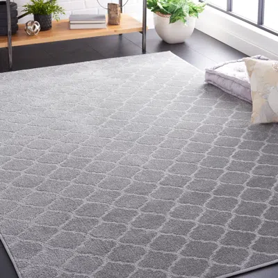Safavieh Pattern And Solid Machine Made Area Rug, Grey Contemporary Style Easy Care In Gray