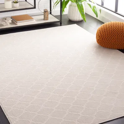 Safavieh Pattern And Solid Machine Made Area Rug, Ivory Contemporary Style Easy Care In Neutral