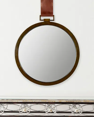 Safavieh Pendant Mirror With Leather Strap In Brown