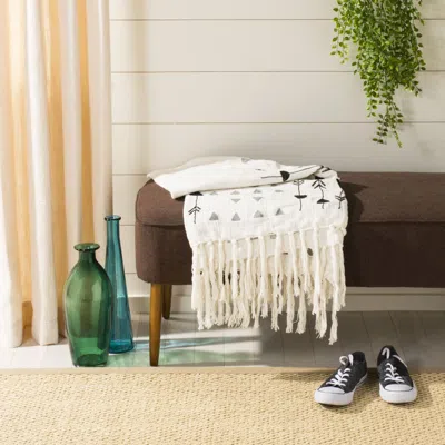 Safavieh Penton Fringe Throw In White