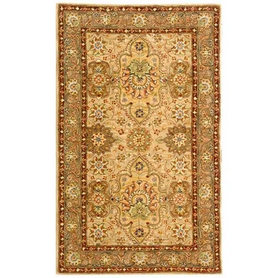 Safavieh Persain Court Silk & Wool Pile Rug In Ivory;taupe