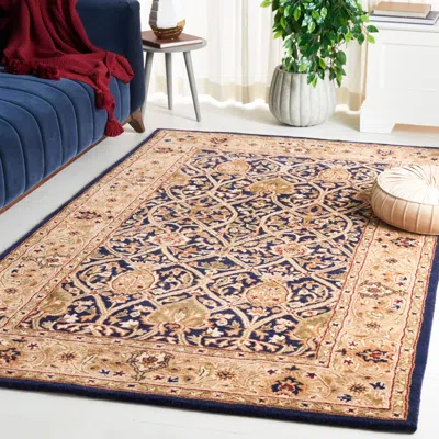 Safavieh Persian Legend Hand Made Area Rug, Blue / Gold Traditional Style Non-shedding In Brown