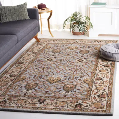 Safavieh Persian Legend Hand Made Area Rug, Grey / Ivory Traditional Style Non-shedding In Brown