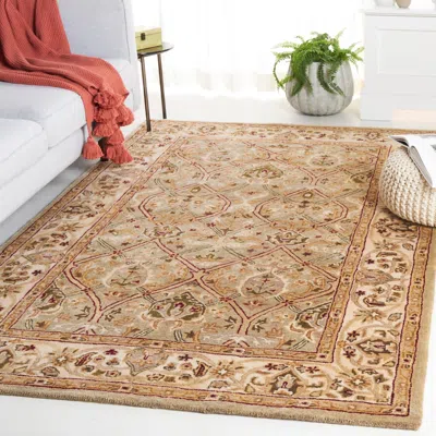 Safavieh Persian Legend Hand Made Area Rug, Light Green / Beige Traditional Style Non-shedding In Neutral