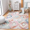 Safavieh Phoenix Machine Made Area Rug, Light Blue / Pink Bohemian Style Easy Care In Multi