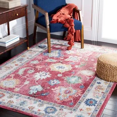 Safavieh Phoenix Machine Made Area Rug, Red Traditional Style Easy Care In Multi