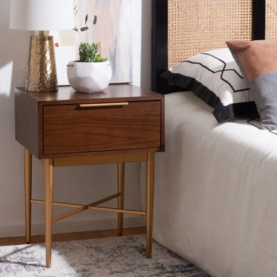 Safavieh Pierre One Drawer Nightstand In Brown