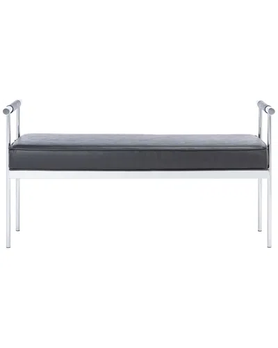 Safavieh Pim Long Rectangle Bench W/ Arms In Black