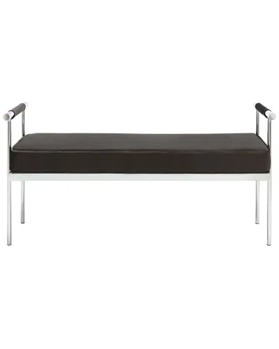 Safavieh Pim Long Rectangle Bench With Arms In Black