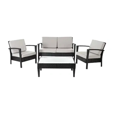 Safavieh Piscataway 12-pc. Conversation Set Cushioned In Black