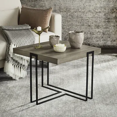 Safavieh Pitt Mid Century Scandinavian Wood End Table In Gray
