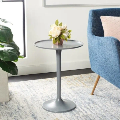 Safavieh Platina Round Top Sleek Table In Gray