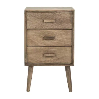 Safavieh Pomona 3 Drawer Storage End Table In Brown