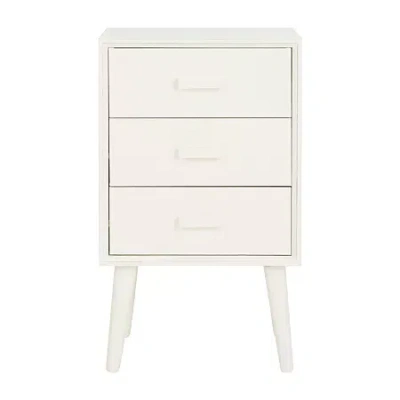 Safavieh Pomona 3 Drawer Storage End Table In White