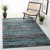 Safavieh Porcello Machine Made Area Rug, Charcoal / Blue Contemporary Style Easy Care In Blue